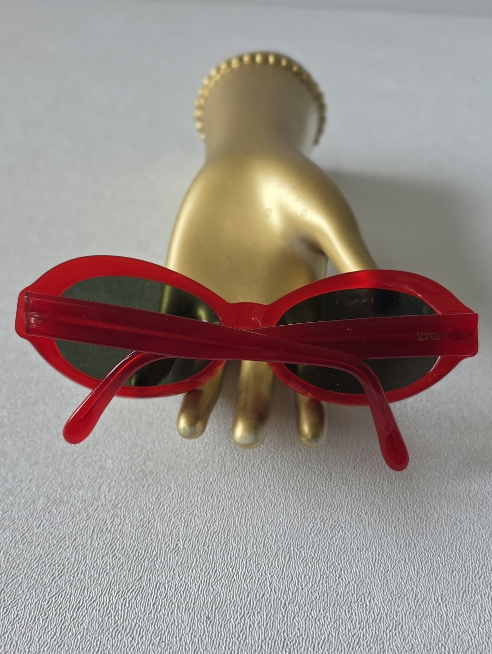 Rare Lafont Paris Lugano Red Oval Sunglasses Vintage French Designer Acetate - Picture 9 of 13
